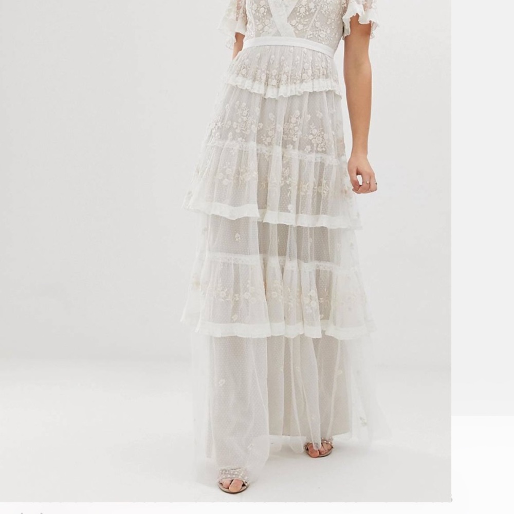 Needle and thread ivory dress